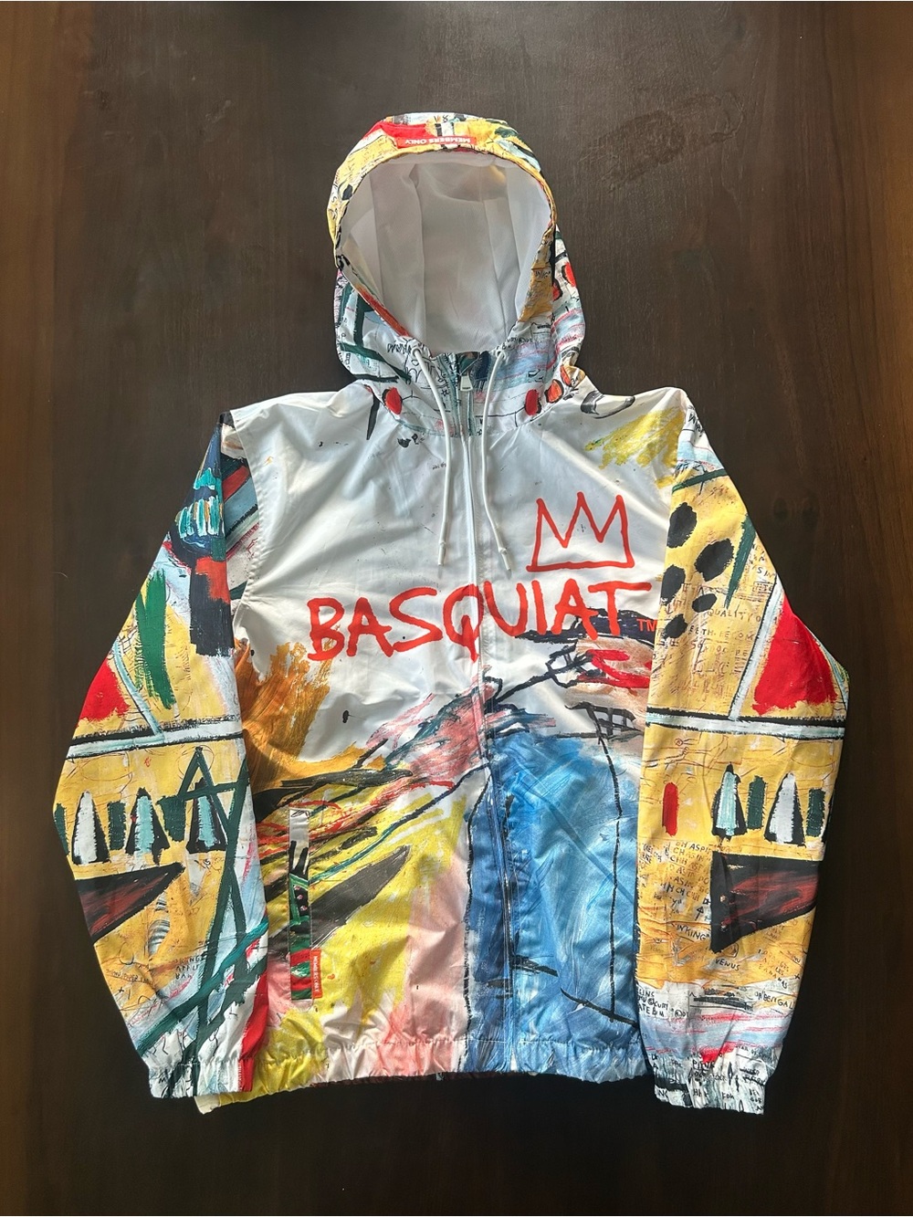Members Only x Jean-Michel Basquiat Windbreaker Jacket Art Collab Men Size Large